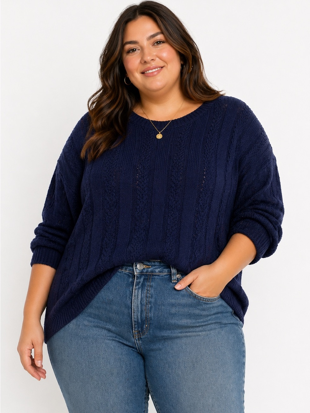 Navy Blue Knit Sweater
